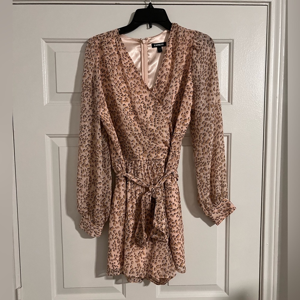 Express Animal Print Romper with Belt